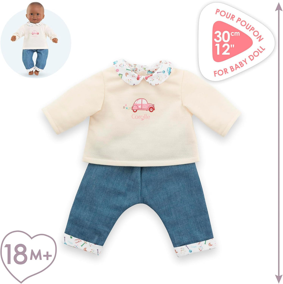 Corolle Mon Premier Poupon Hose und Top, Paris, für alle 30 cm Babypuppen, ab 18 Monaten
