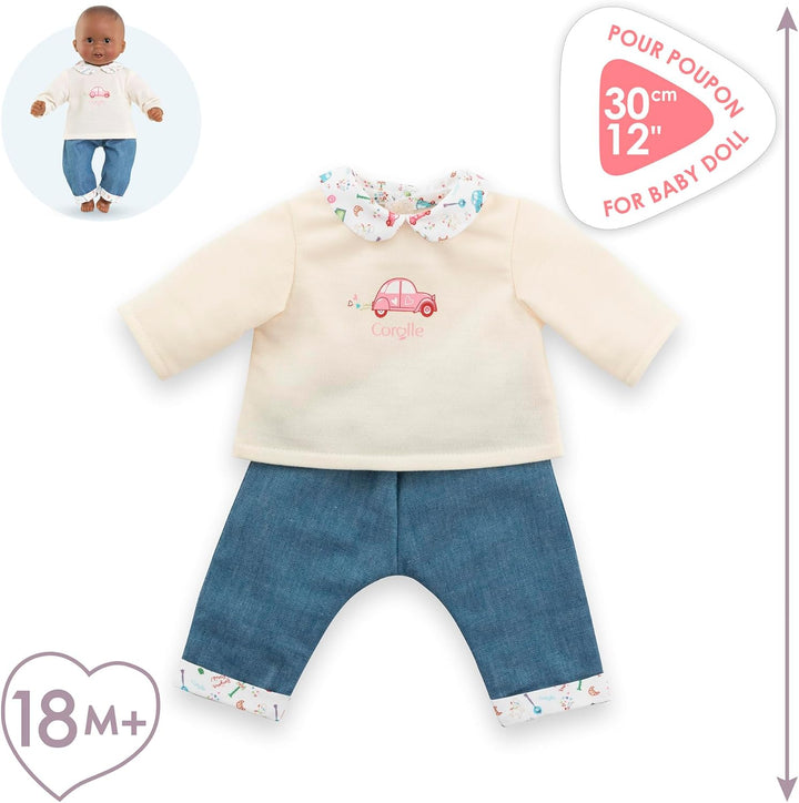 Corolle Mon Premier Poupon Hose und Top, Paris, für alle 30 cm Babypuppen, ab 18 Monaten