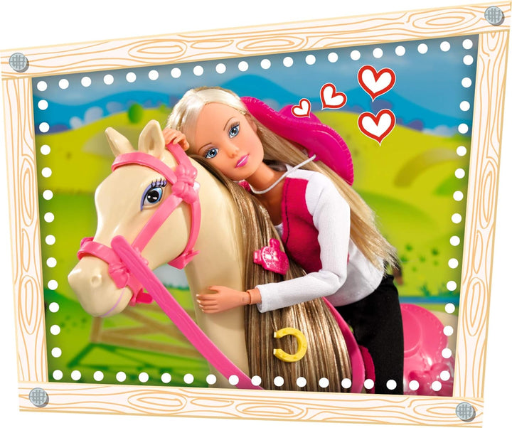 Simba 105730373 - Steffi Love Puppe mit Pferd und Stall