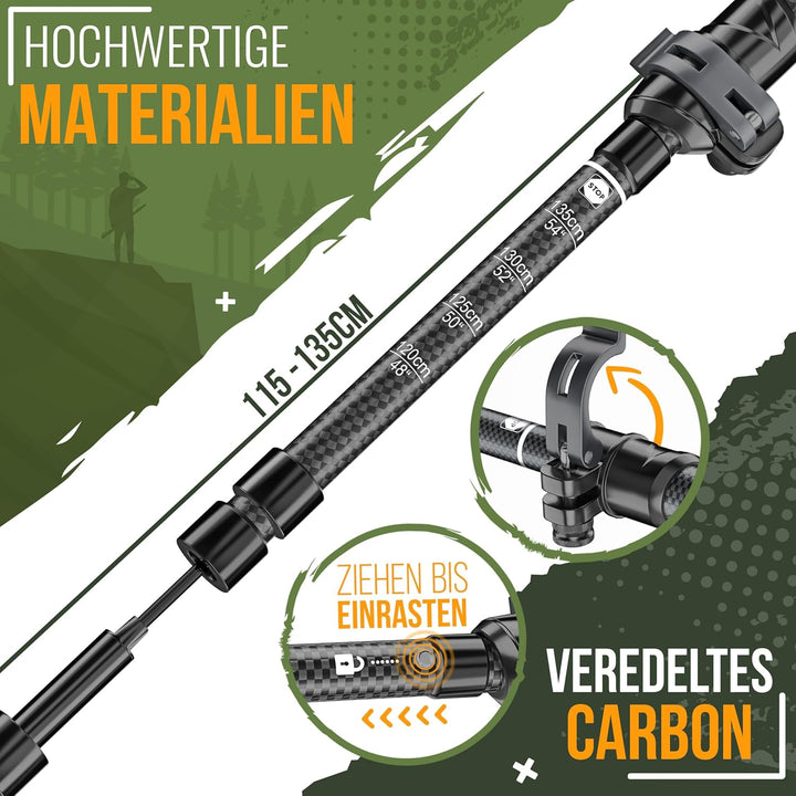 KESSER® Wanderstöcke Aluminium oder Carbon mit Korkgriff | Nordic Walking Stöcke für Damen & Herren