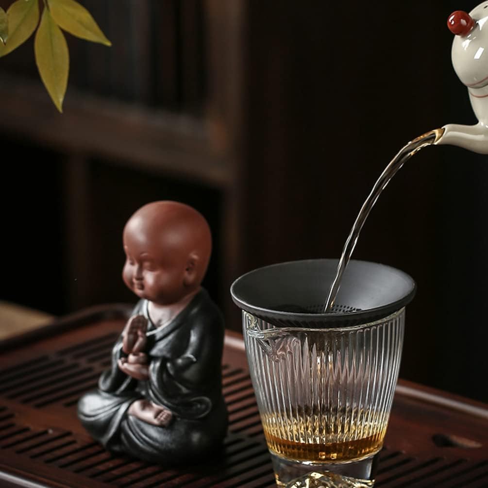 Operitacx Teefilter Chinesische Buddha-statue Meditierende Buddhafiguren Glückliche Buddha-figur Kle