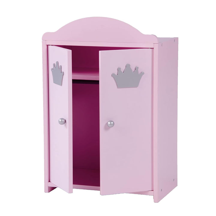 roba Puppenkleiderschrank 2-türig aus Puppenmöbelserie „Prinzessin Sophie“, Puppenkleiderschrank ros