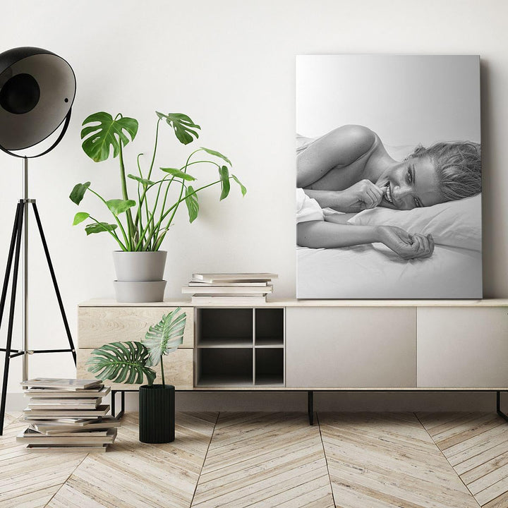 Bilder auf Leinwand 55x100cm Leinwandbild mit Rahmen Weiblich mode modell posieren Gross Wanddeko Bi