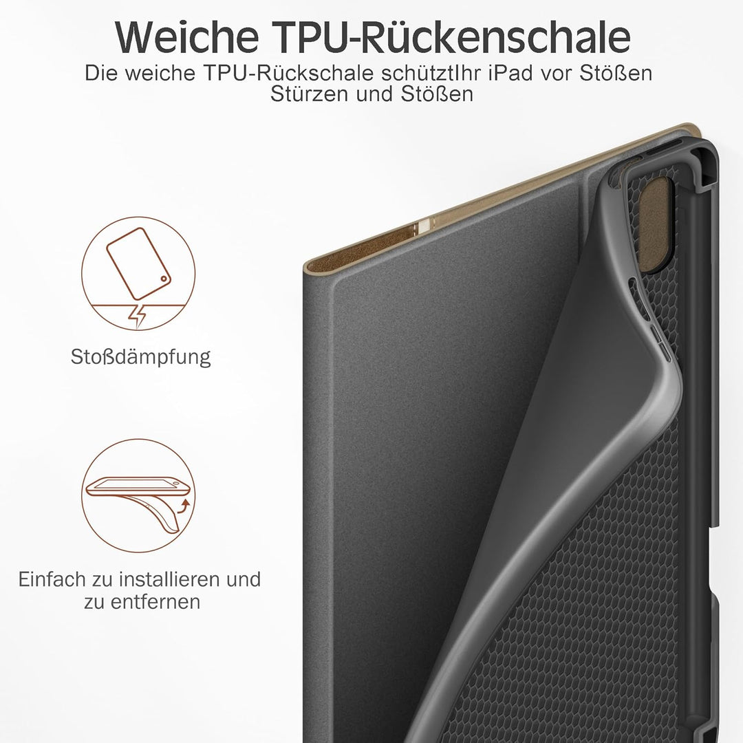 KingBlanc für iPad mini 7 Hülle (A17 Pro) 8,3 Zoll 2024, iPad mini 6 Hülle 2021 mit Stifthalter, Veg