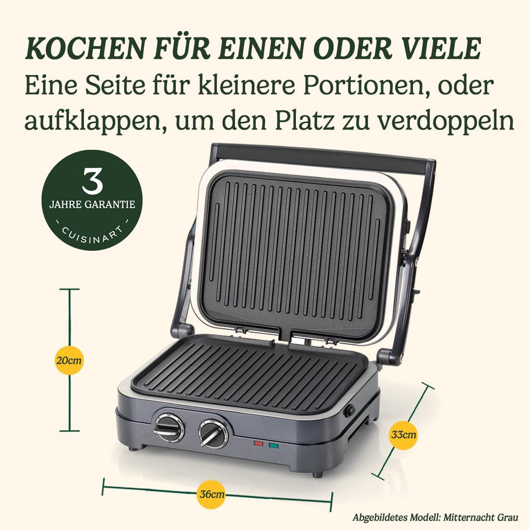 Cuisinart Griddle & Grill Kontaktgrill mit 2 spülmaschinenfesten Gillplatten Blu, Blu