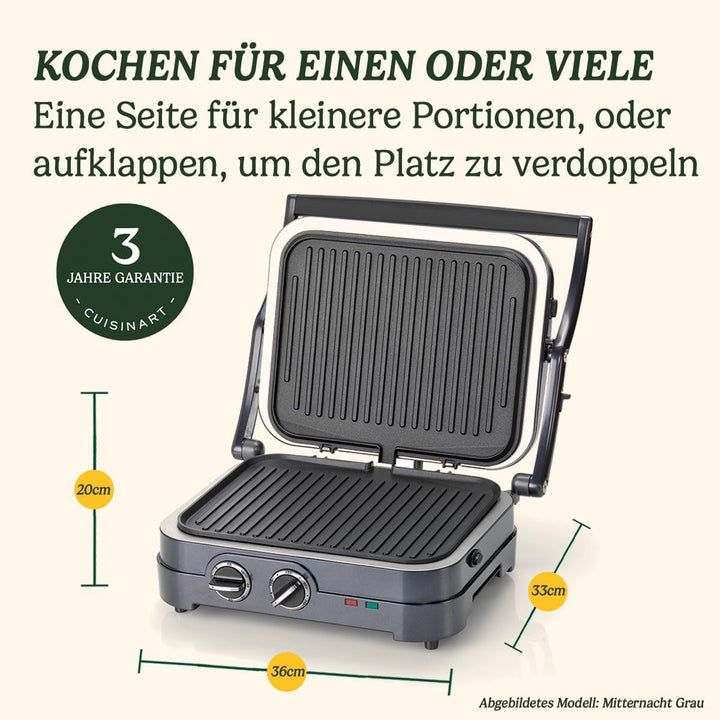 Cuisinart Griddle & Grill Kontaktgrill mit 2 spülmaschinenfesten Gillplatten Blu, Blu