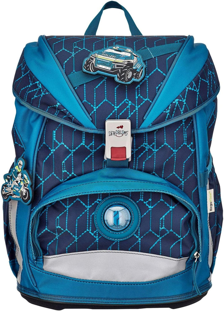 DerDieDas Schulrucksack Set 5-TLG. Ergoflex Blue Speed 2023