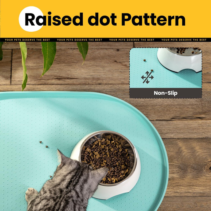 Conlun Napfunterlage Hund,1,2cm Hohe Ränder Futtermatte Katzen zur Vermeidung von Verschüttungen,BPA