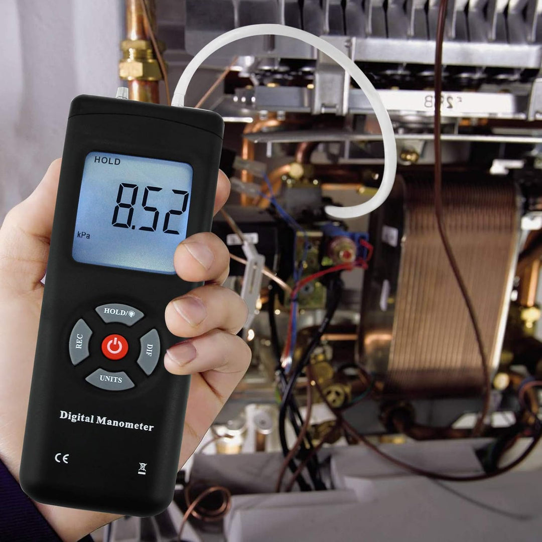 Professionelles Digitalmanometer, Tragbares Handluftvakuum- / Gasdruckmessgerät 11 Einheiten mit Hin