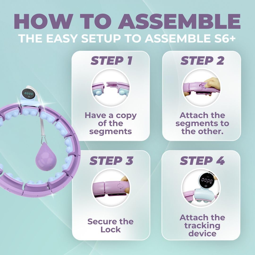 Swiss Activa+ Smart Hula Hoop Reifen Erwachsene mit Gewicht und Noppen - Hula Hoop mit Gewicht Kugel