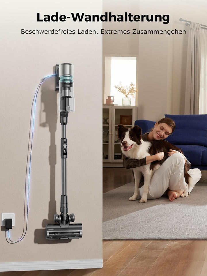 Proscenic P16 Akku Staubsauger Kabellos, 550W 50000pa 65Min mit Flexibles Biegegelenk, GreenEye-Tech