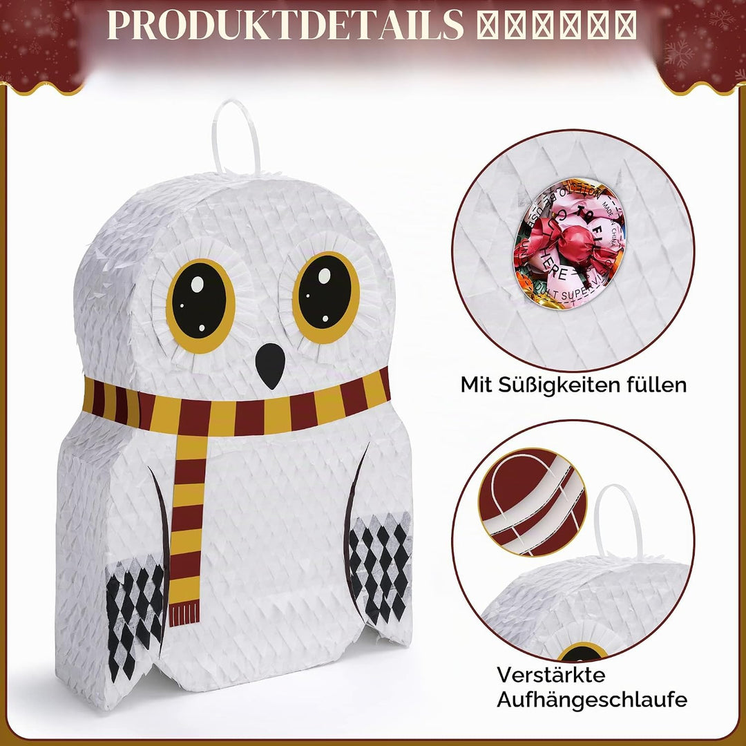 Eulen Pinata Set mit Augenbinde und Fledermaus (44 x 34 x 10 cm), perfekt für Mädchen, Kinder, Gebur