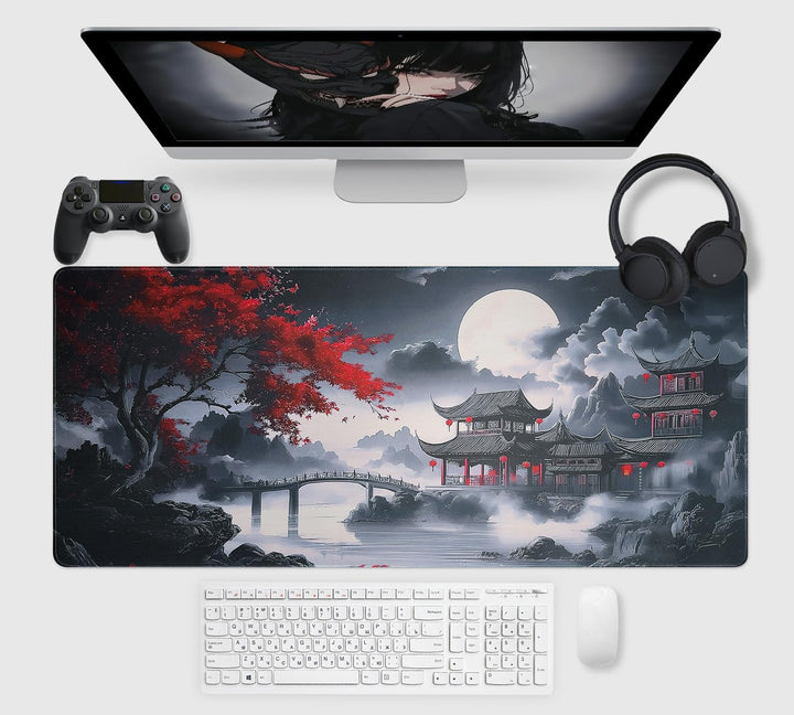 Mauspad XXL,900x400mm Gross Anime-Mauspad,Mausmatte mit Rutschfester Gummibasis,Schreibtischunterlag