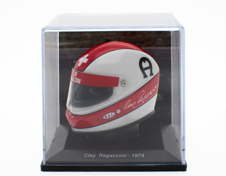 OPO 10 - Helmreproduktion im Massstab 1:5 des berühmten Ferrari F1-Formel-1-Fahrers: Clay Regazzoni
