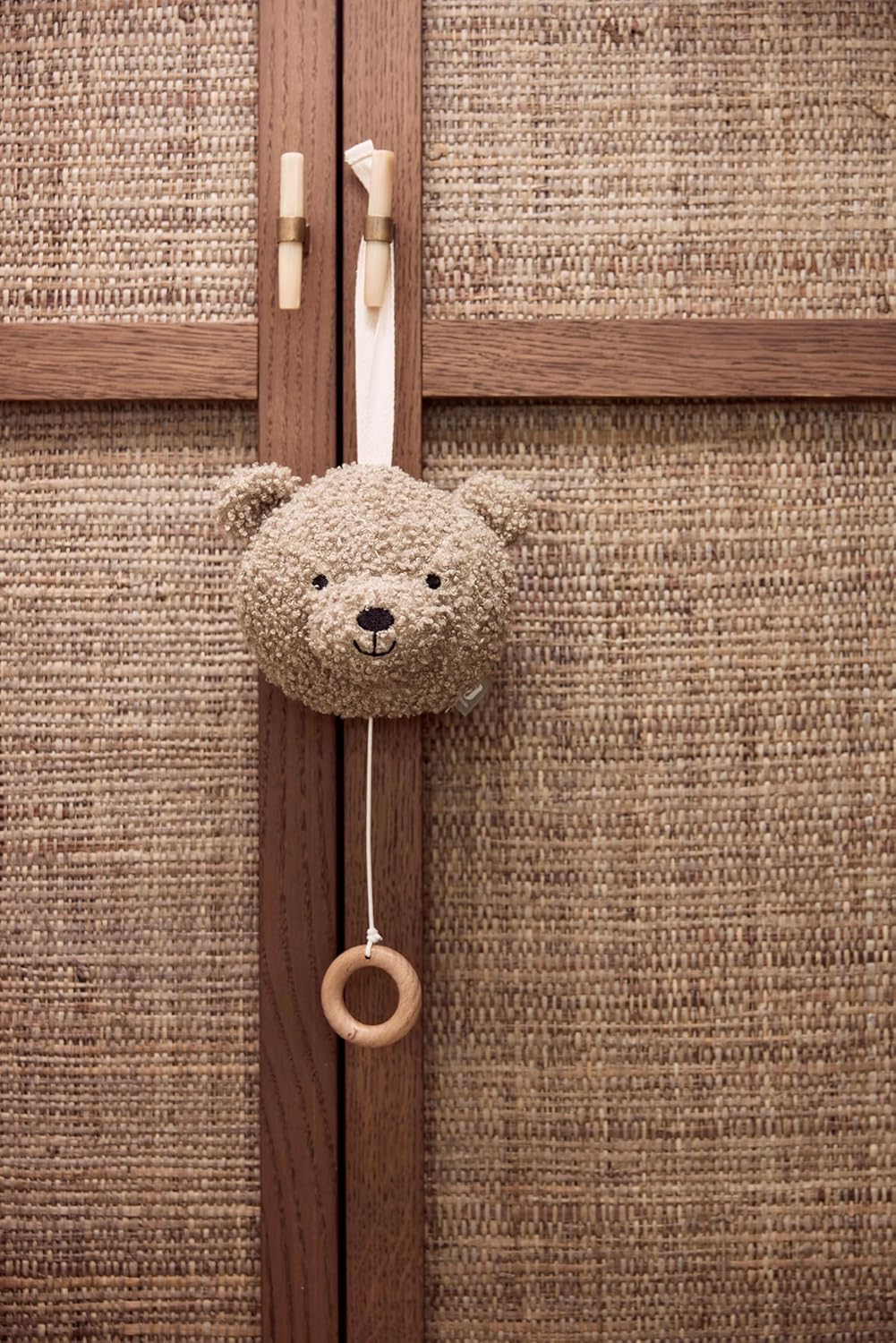 Jollein Spieluhr Baby Teddy Bear - Olive Green - Stoff Musikanhänger - Für Mädchen und Jungen - Baby