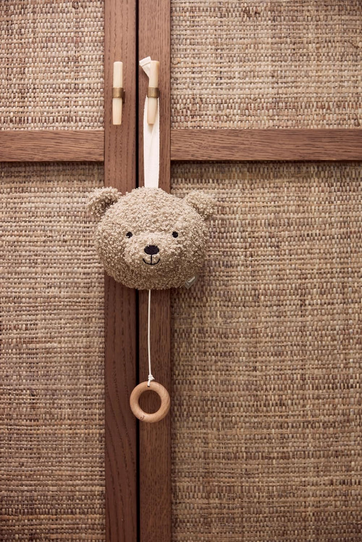 Jollein Spieluhr Baby Teddy Bear - Olive Green - Stoff Musikanhänger - Für Mädchen und Jungen - Baby