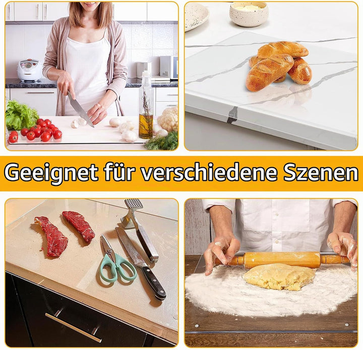 Acrylic Cutting Board, 5mm Acryl Schneidebrett Mit Anschlagkante, 45cm x 35cm Clear Acryl Cutting Bo