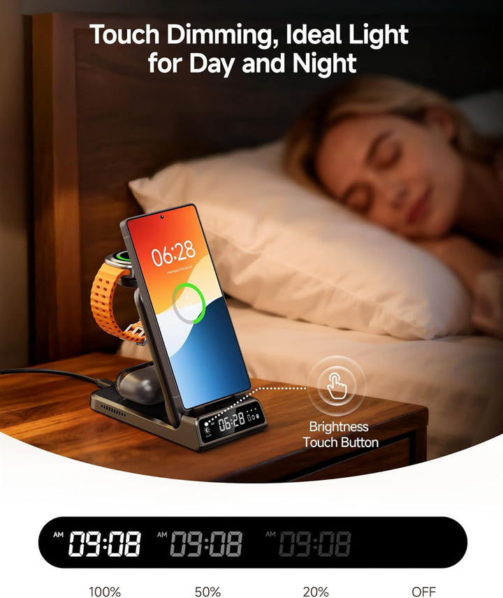 SwanScout Induktive Ladestation für Samsung, Kabelloses Ladegerät für Samsung Galaxy S24 Ultra, 3 in