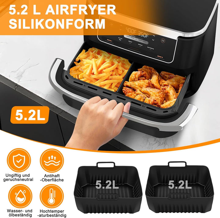 Heissluftfritteuse Zubehör für Ninja Af500EU 10,4 L, 3 Stück Silikonform Für Heissluftfritteuse Zube