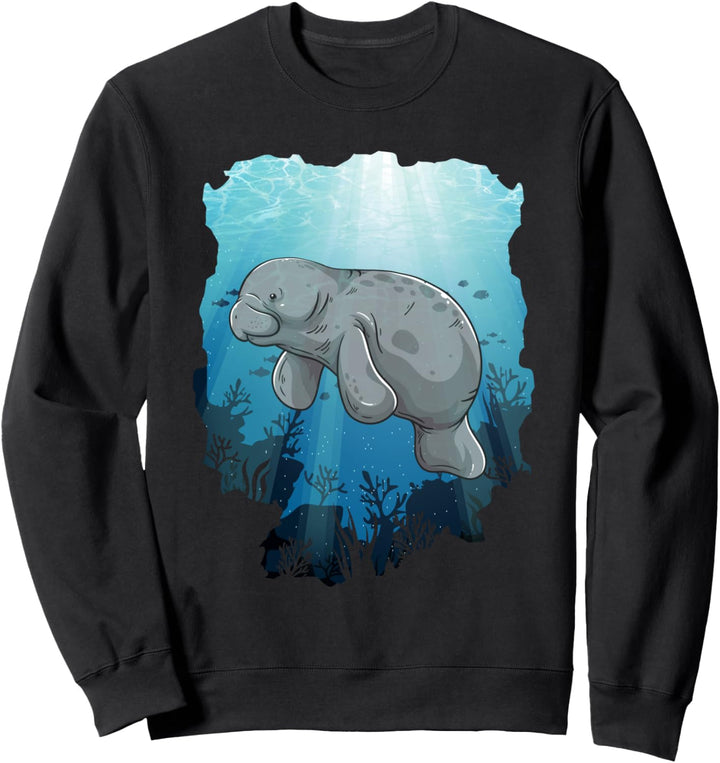 Niedliche Seekuh Siehe Kuh Dugong Zeichnung Sweatshirt