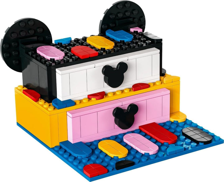 LEGO 41964 DOTS Micky & Minnie Kreativbox zum Schulanfang, 6-in-1 Bastelset mit Taschenanhängern, Au