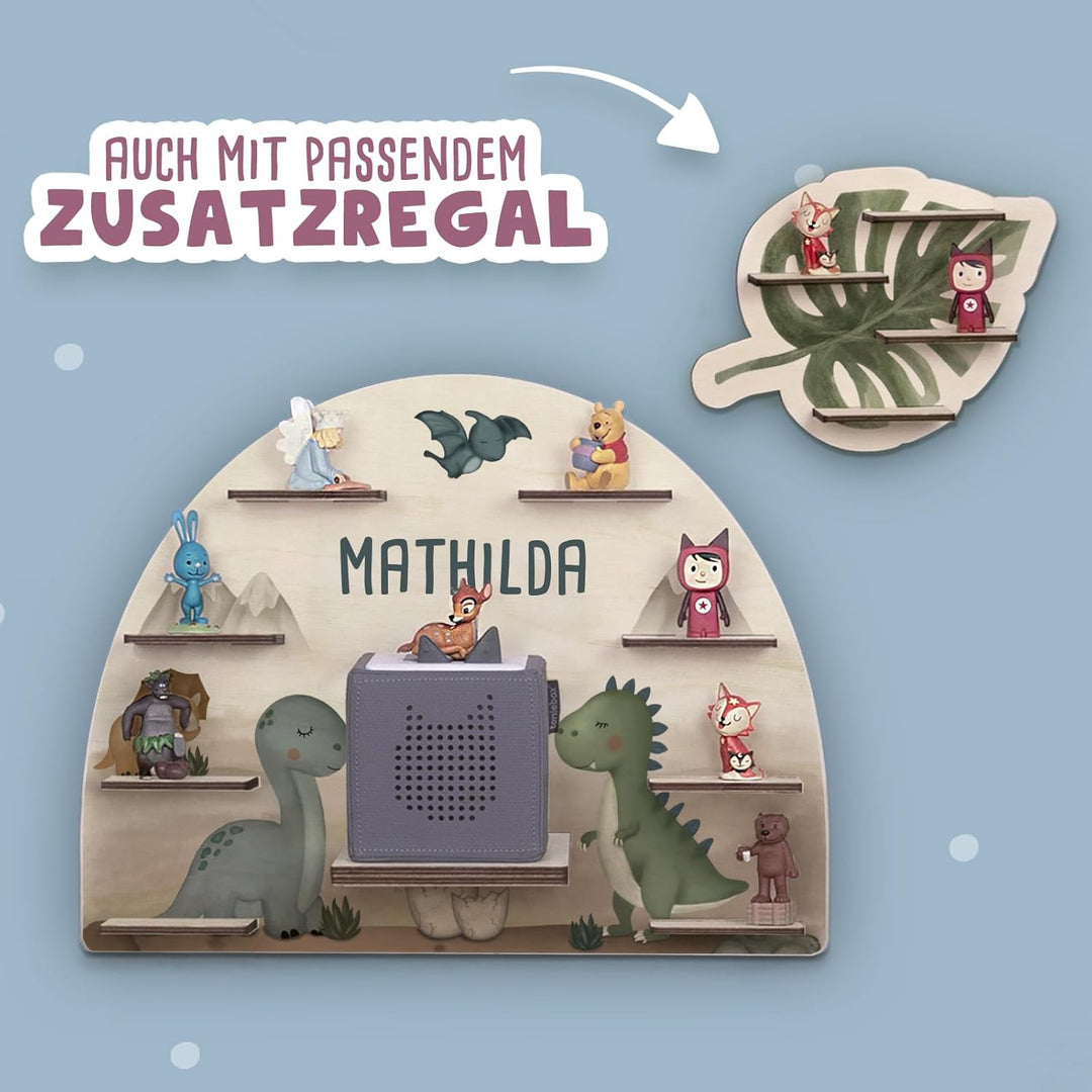 hellomini Personalisiertes Tonie Regal Jungen - Toniebox Regal mit Wunschnamen fürs Kinderzimmer - R