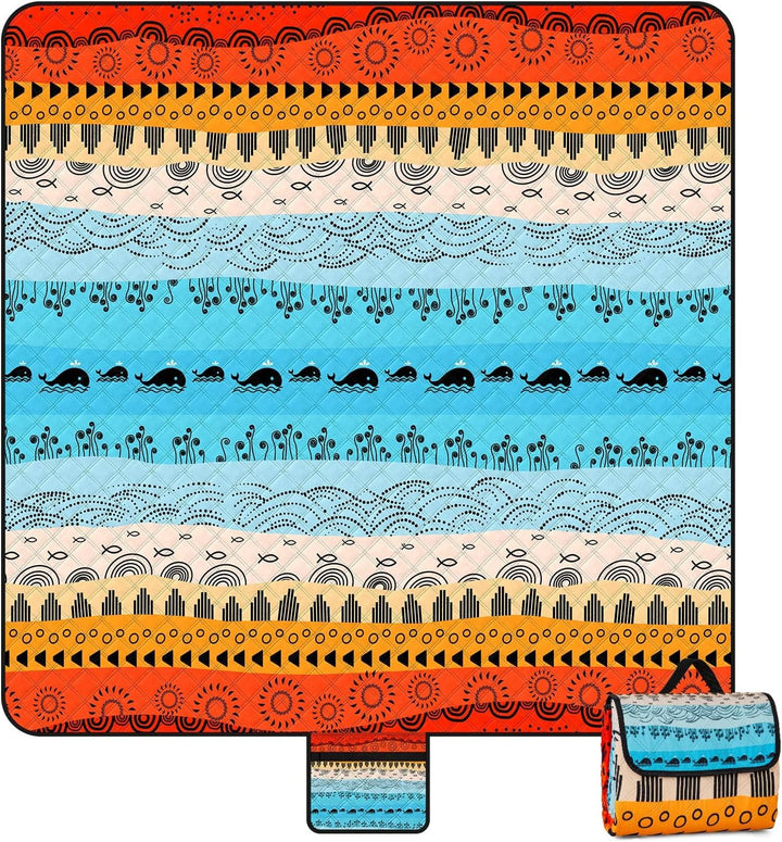 Picknickdecken, 200x200cm Extra GrossE Waschbare Picknickdecke, Faltbare Strandmatte Mit Tragegurt,