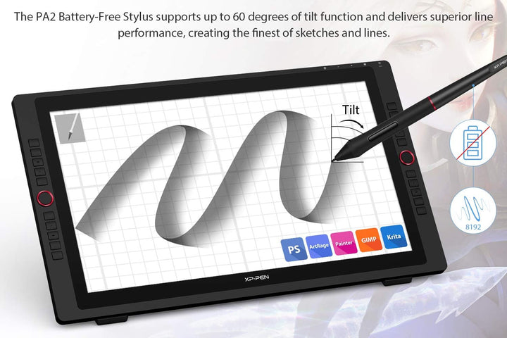 XP-PEN Artist 24 Pro Grafiktablett 2K QHD 23,8 Zoll Pen Display 90% Adobe RGB für digitale Bildbearb