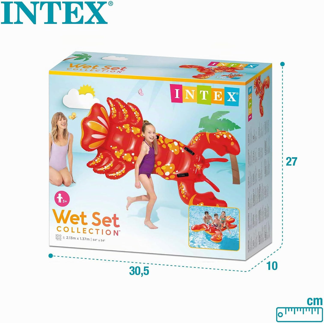 Intex 57528NP - Aufblasbares Reittier Hummer, Vinyl, Rot, 213x137 cm, Rot