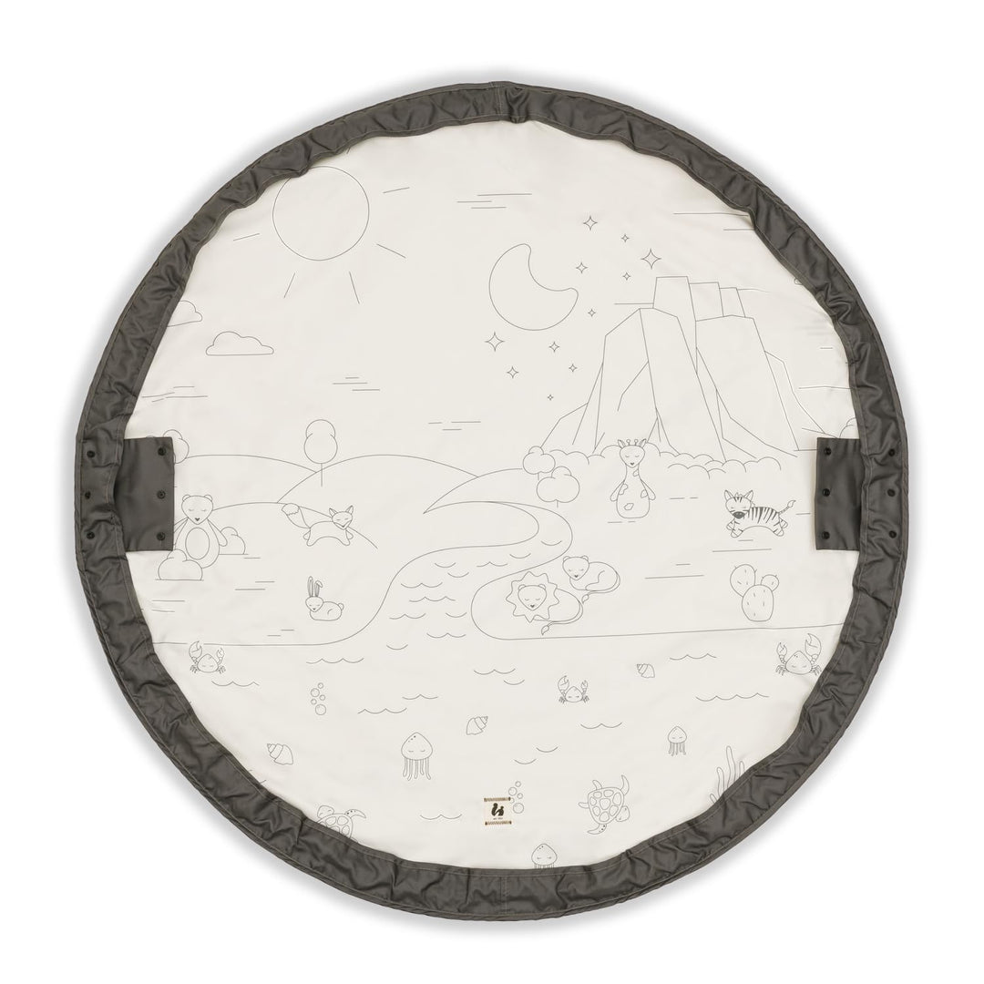 hauck Play N Tidy. Dark Grey – 2in1 Spielmatte & Aufbewahrungstasche für Babys & Kleinkinder, 120 cm