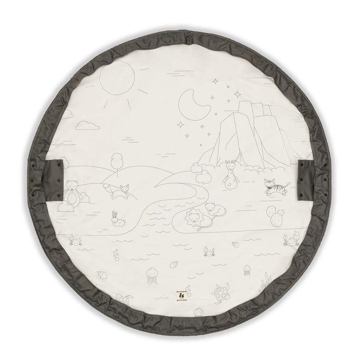 hauck Play N Tidy. Dark Grey – 2in1 Spielmatte & Aufbewahrungstasche für Babys & Kleinkinder, 120 cm
