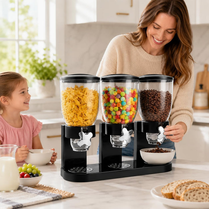Cereal Dispenser Countertop 2L 3er Pack, Luftdichter Müslispender für die Organisation des Küchenvor