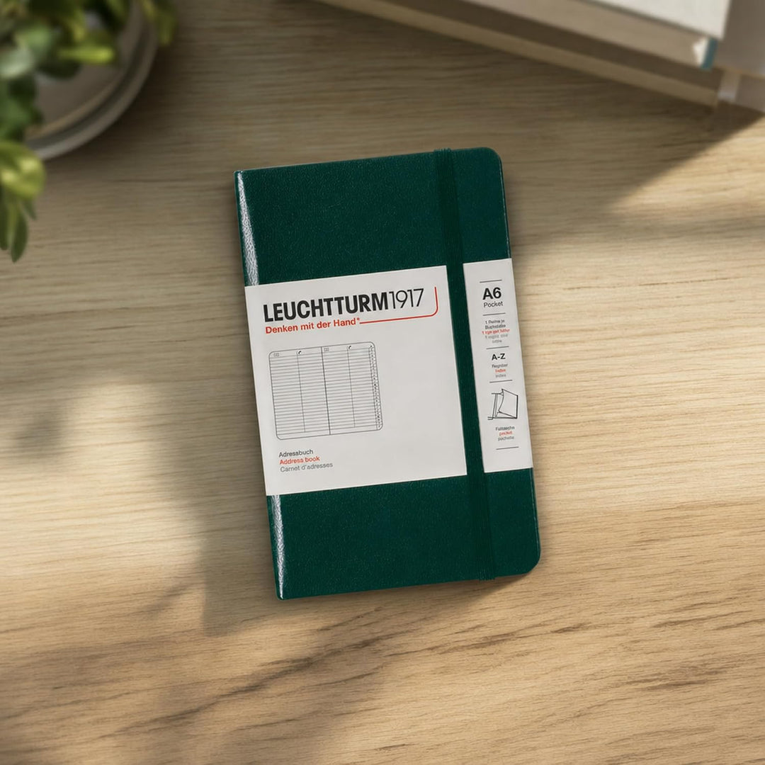 LEUCHTTURM1917 370362 Adressbuch Pocket (A6), Hardcover, Forest Green Forest Green Pocket (A6), Fore