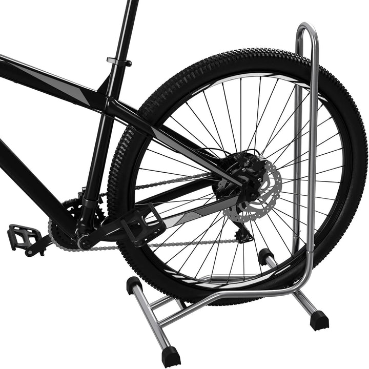 8 x WELLGRO® Fahrradständer - Stahl, sicherer Stand - Farbe silber