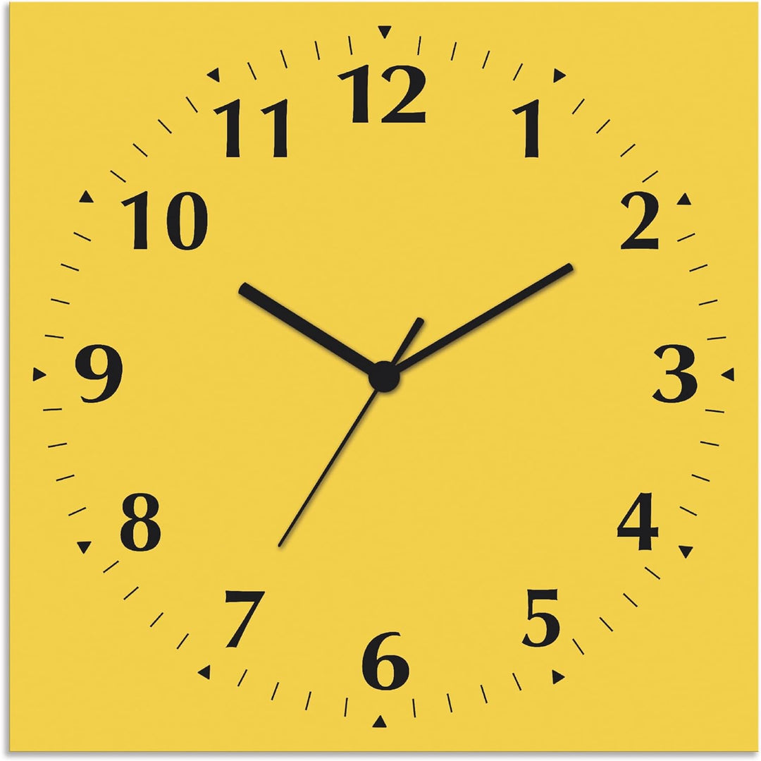 ARTLAND Wanduhr ohne Tickgeräusche Alu Quarzuhr 30x30 cm Quadratisch Lautlos 12 Ziffern Farbig Schli
