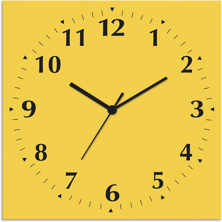 ARTLAND Wanduhr ohne Tickgeräusche Alu Quarzuhr 30x30 cm Quadratisch Lautlos 12 Ziffern Farbig Schli