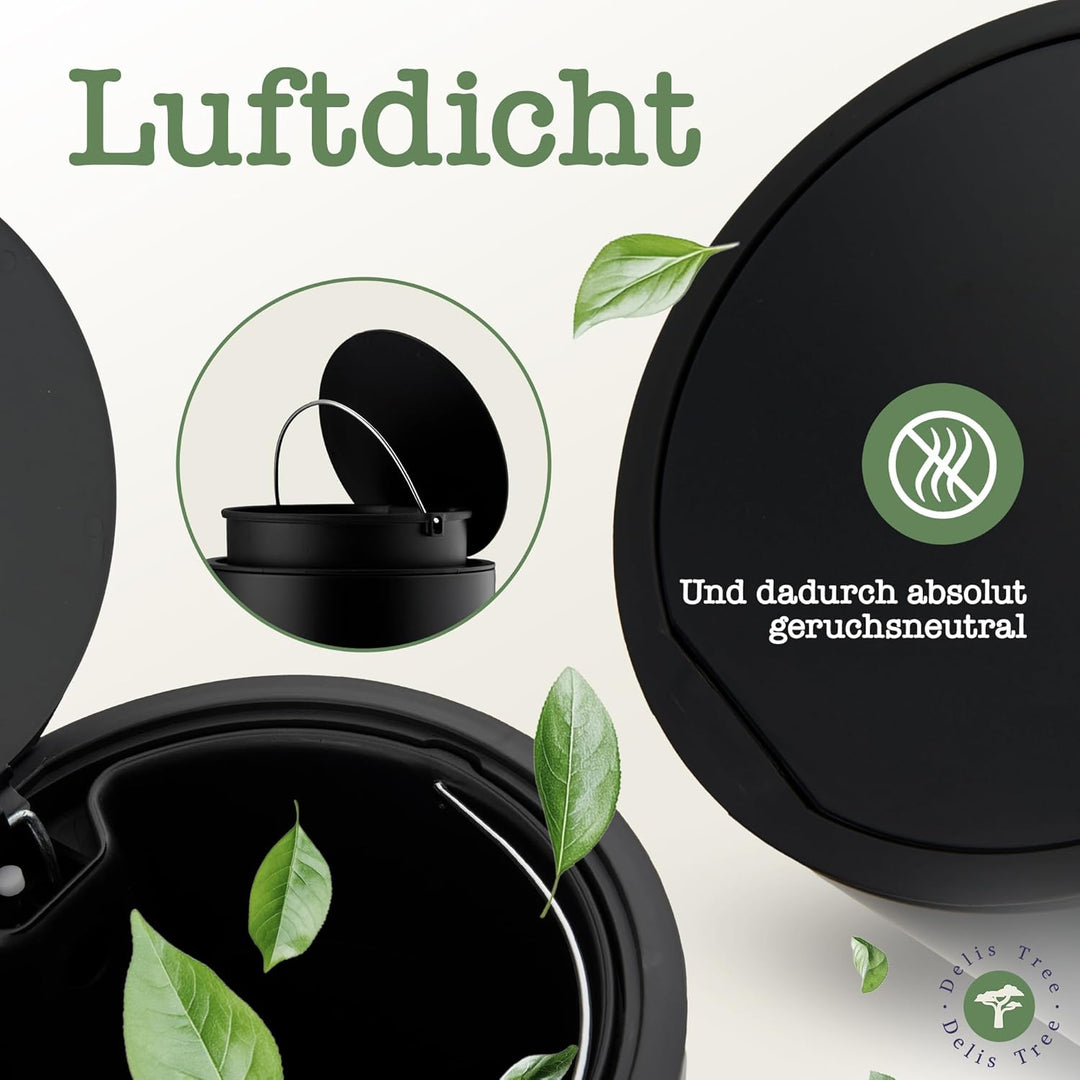 Mülleimer 5L, Tretmülleimer mit edlem Design & Softclose, Anti-Geruch Abfalleimer, für Bad Badezimme