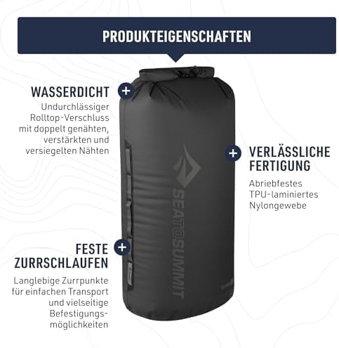 Sea to Summit - Big River Dry Bag - wasserdichte Tasche - Rollverschluss - Strapazierfähig - Haltegr