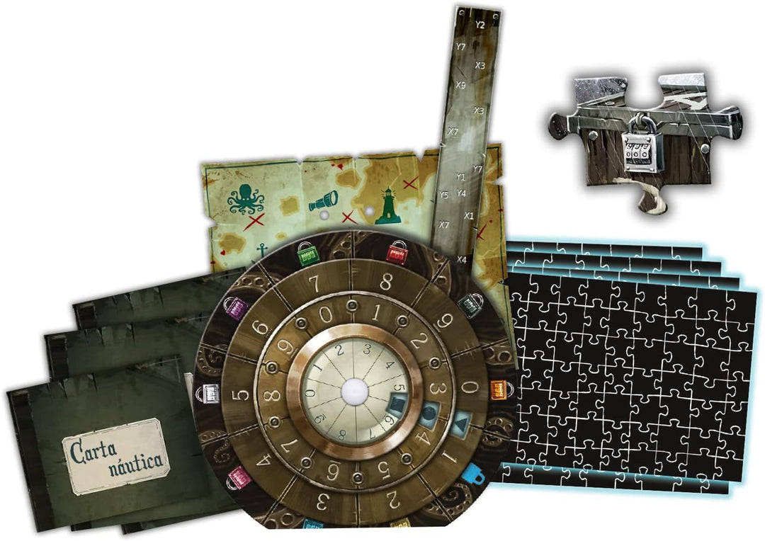 Devir BGEXITPZ2 Exit. Escape Room xit Puzzle: Der Leuchtturm Solitär, bunt, Talla Unica