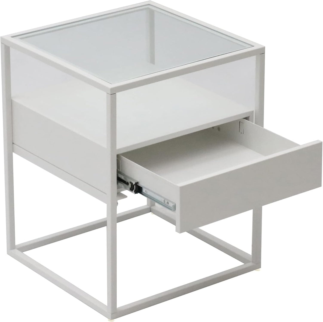 [en.casa] Beistelltisch Vissenbjerg Nachttisch mit 1 Schublade Wohnzimmertisch 51 x 40 x 40 cm Sofat