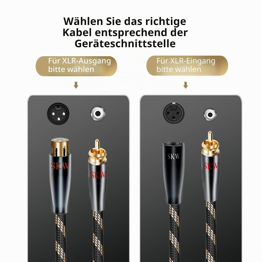 SKW BG Serie Hochreines Kupfer RCA Stecker auf XLR Buchse Kabel - 1M 1M RCA auf XLR Buchse, 1M RCA a
