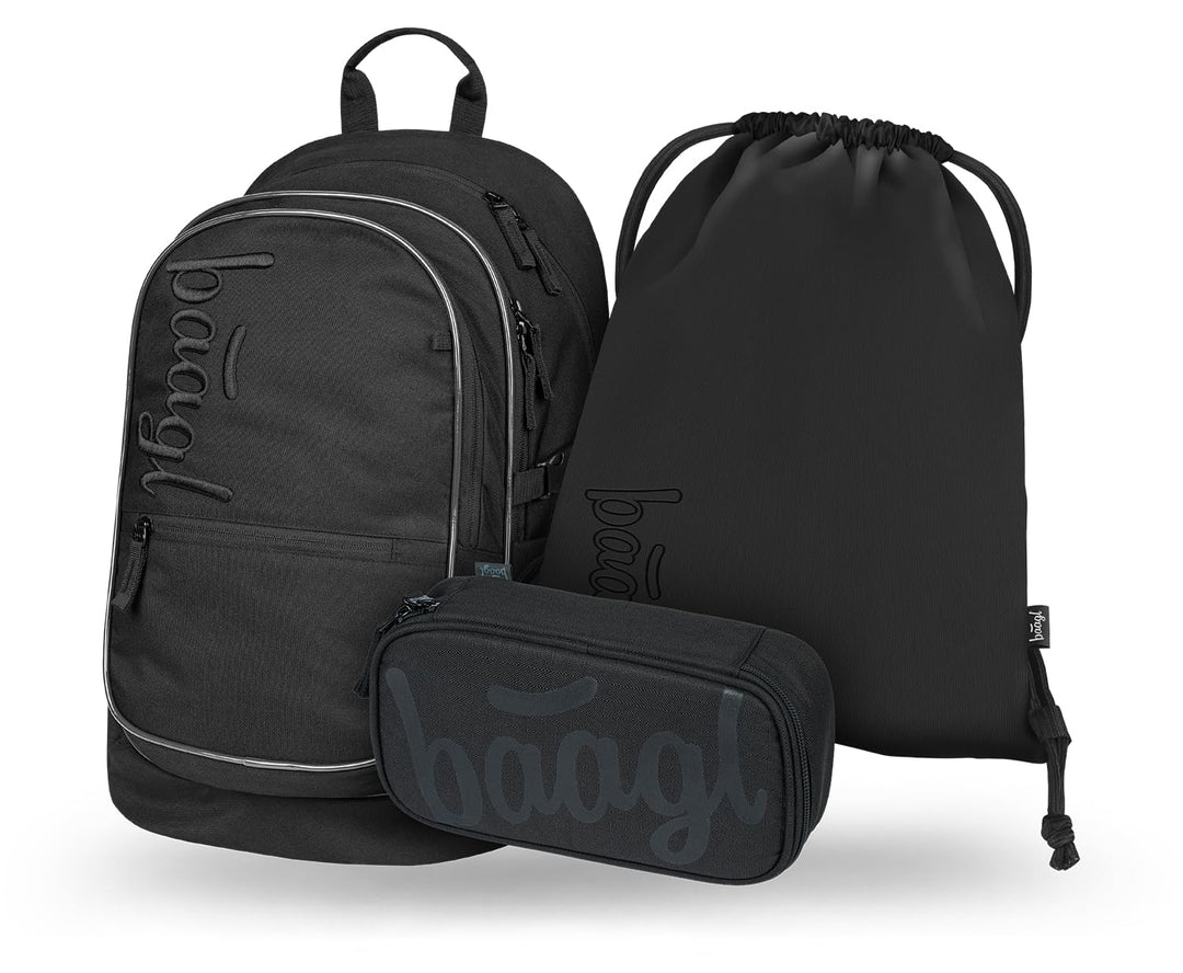 Baagl Schulrucksack Set Jungen Mädchen 3 Teilig, Schultasche für Grundschule Volksschule, Grundschul