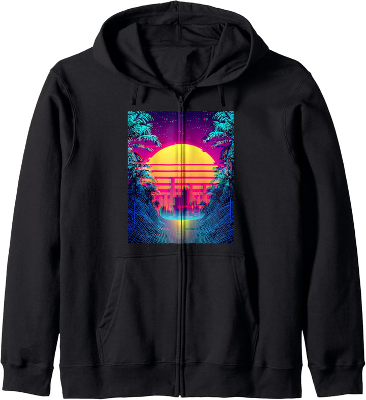 Retro Outrun Synthwave Aesthetic 80's Vaporwave Kapuzenjacke