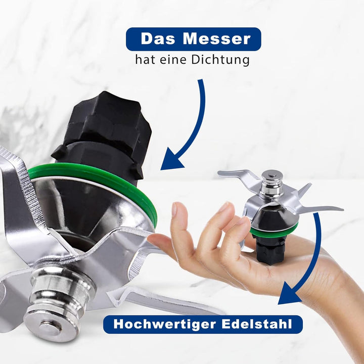 Ersatzmesser für Vorwerk Thermomix TM5 TM6, TM5 Messer aus Edelstahl, mit 1 Reinigungsbürste, Messer