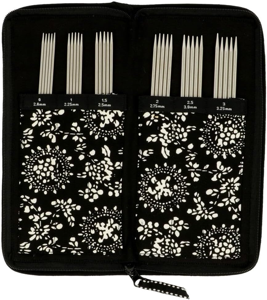 CHIAOGOO Stricknadel-Set Nadelspiele, Edelstahl, Rot/Ausflug, einfarbig (Getaway Solids), 6-Inch, 6-