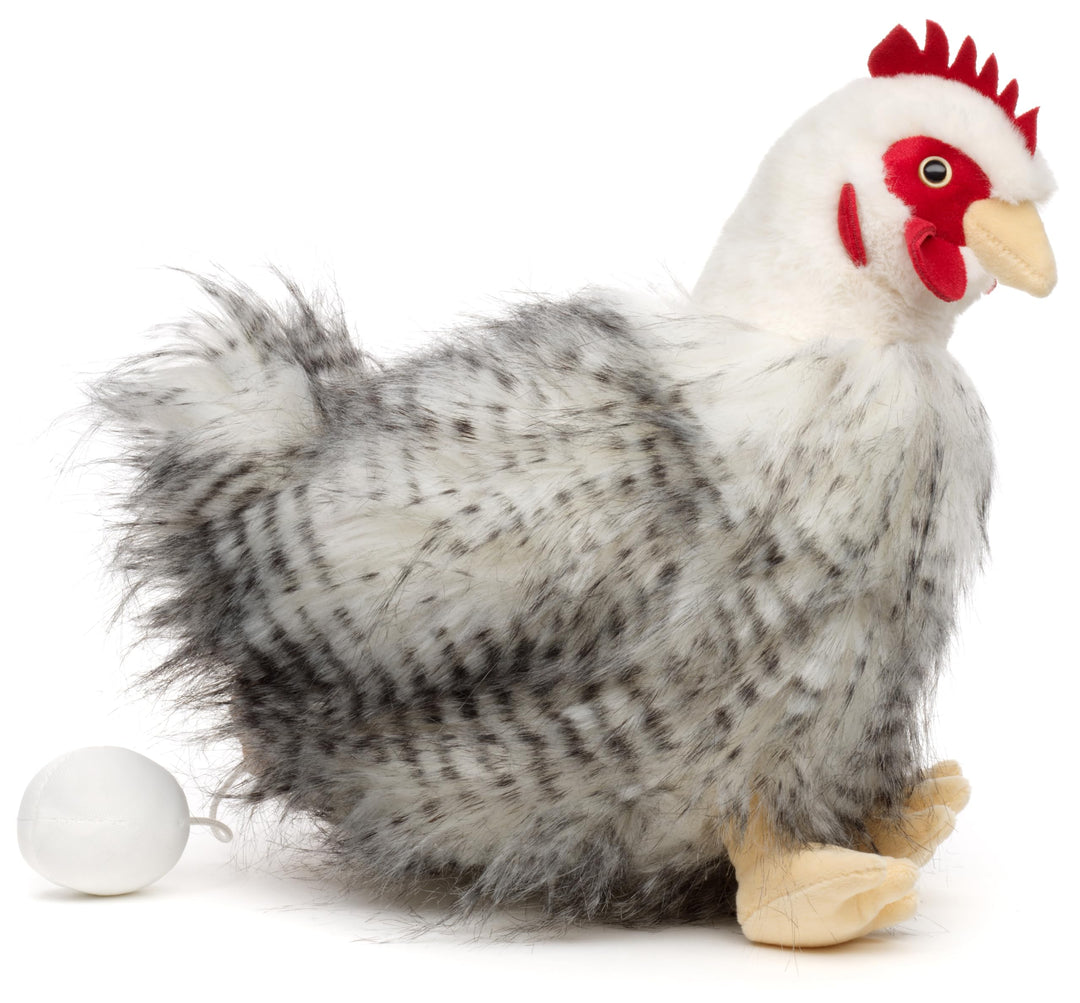 Uni-Toys - Henne, sitzend (mit Ei) - 25 cm (Höhe) - Plüsch-Huhn, Vogel - Plüschtier, Kuscheltier Hen