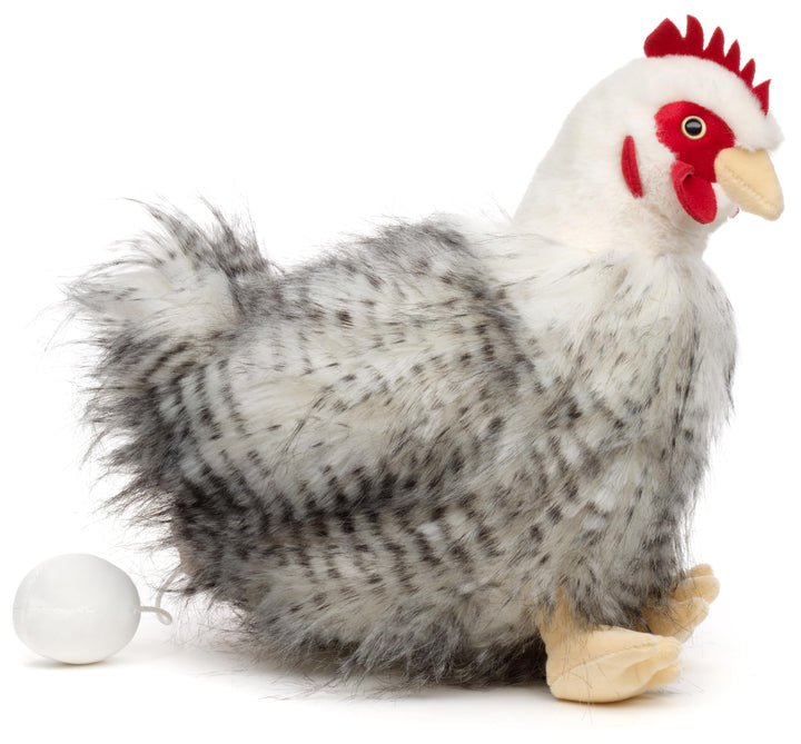Uni-Toys - Henne, sitzend (mit Ei) - 25 cm (Höhe) - Plüsch-Huhn, Vogel - Plüschtier, Kuscheltier Hen