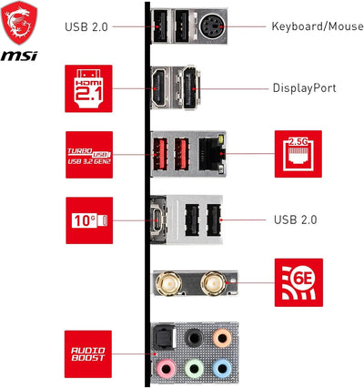 MSI B760 GAMING PLUS WIFI Mainboard, ATX - Unterstützt Intel Core Prozessoren der 14., 13. und 12. G