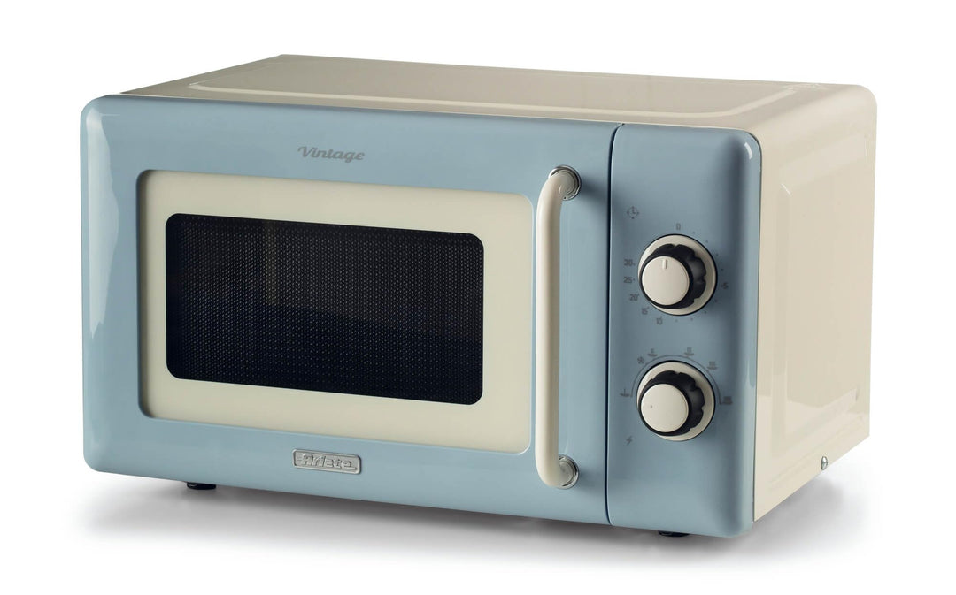 Ariete 3960 Mikrowelle Vintage, 800 W, Fassungsvermögen 20 l, 3 Funktionen, 6 Kochstufen, Timer, hel