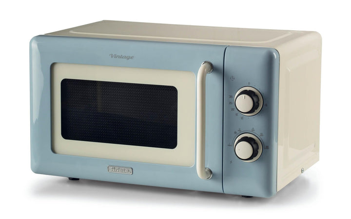 Ariete 3960 Mikrowelle Vintage, 800 W, Fassungsvermögen 20 l, 3 Funktionen, 6 Kochstufen, Timer, hel